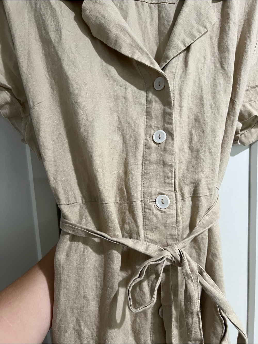 Quince 100% Linen Button Down Dress - Picture 3 of 6